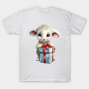 Baby Christmas Sheep With Gift T-Shirt